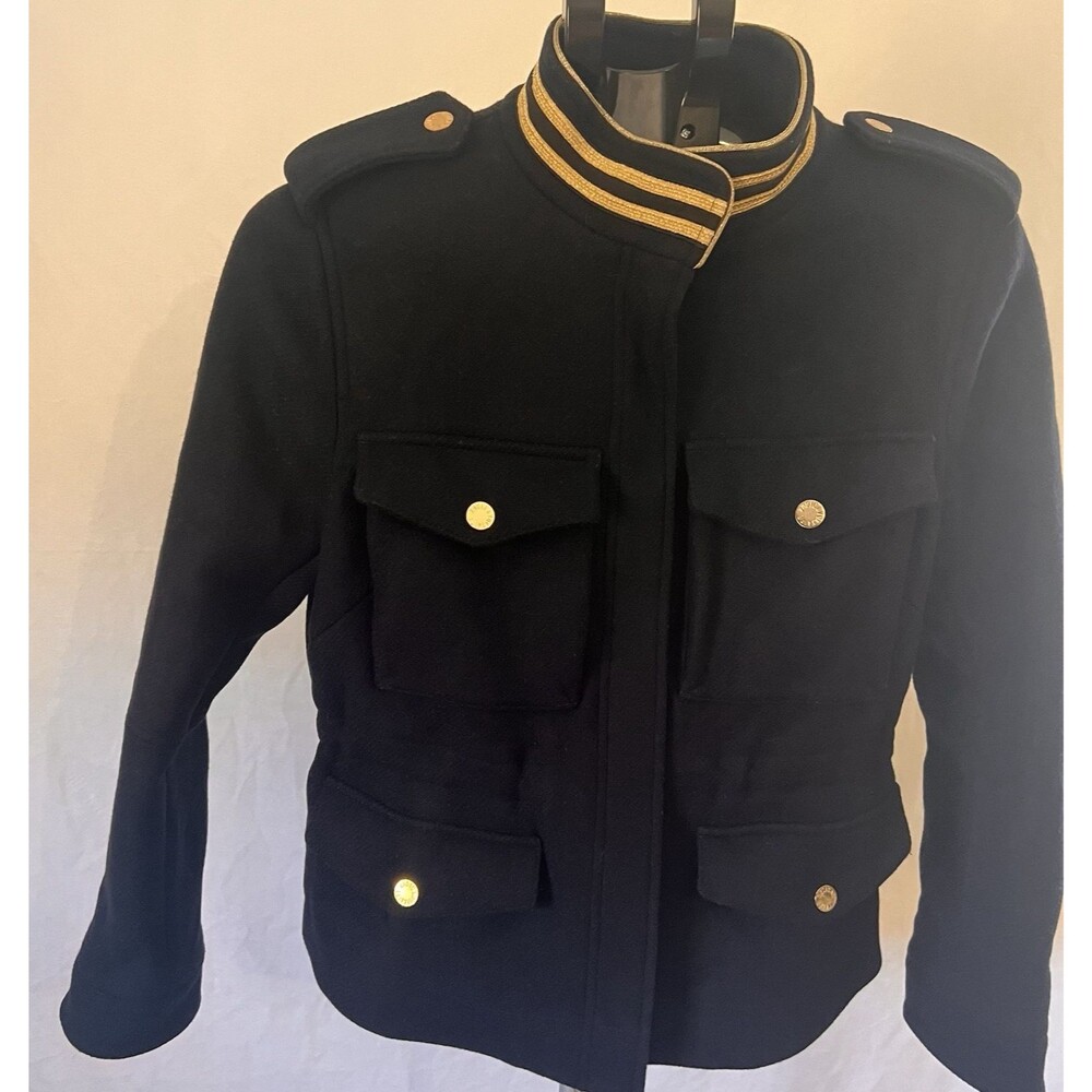 Zadig & Voltaire Kapoi Lainage Navy Wool Military Officer Band Jacket Medium